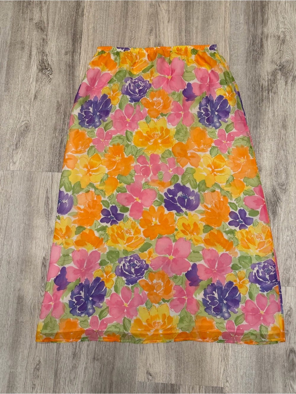 Vintage Laura Ashley 100% Silk Floral Midi Skirt Petite Medium - Picture 3 of 3